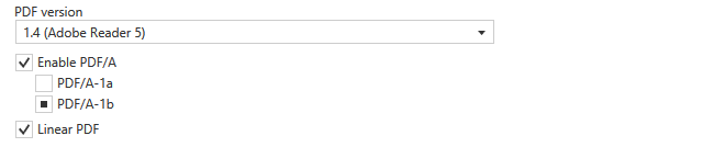 PDF linearization and PDF/A support